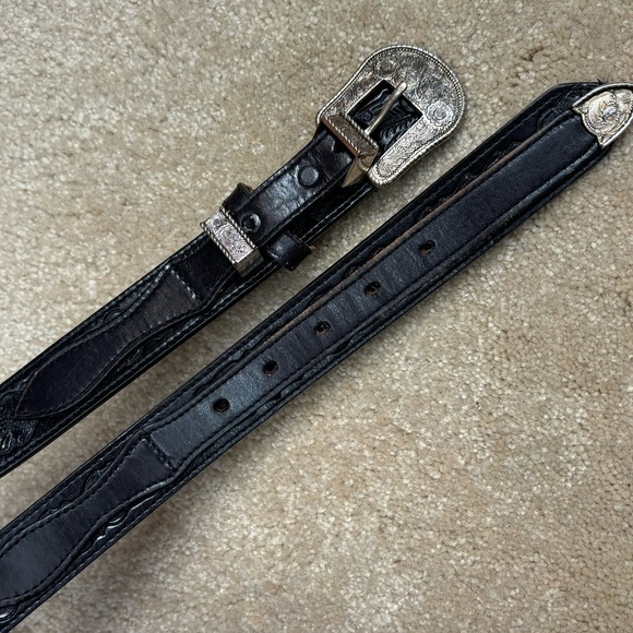 Rare Levi’s Saddleman Tooled Leather Belt Western Harvest Acorn Leaves Unisex 36 - Picture 8 of 14